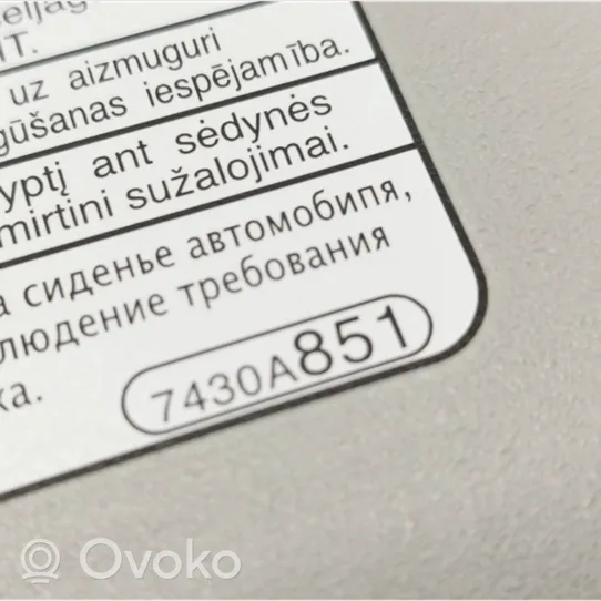 Mitsubishi i-MiEV Osłona przeciwsłoneczna szyberdachu 7430A851