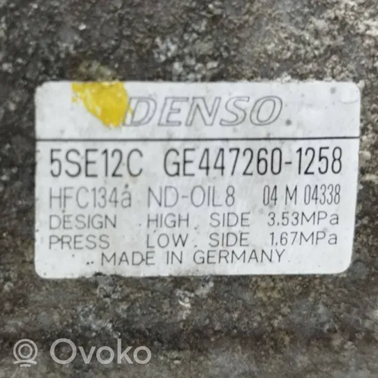 Toyota Verso Ilmastointilaitteen kompressorin pumppu (A/C) GE4472601258