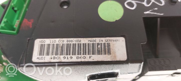 Audi A6 S6 C5 4B Tachimetro (quadro strumenti) 4B0919860F