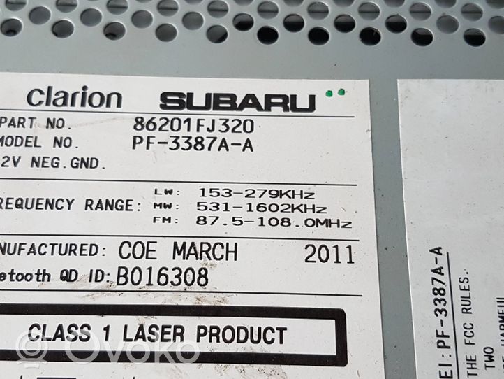 Subaru XV Unité principale radio / CD / DVD / GPS 86201FJ320