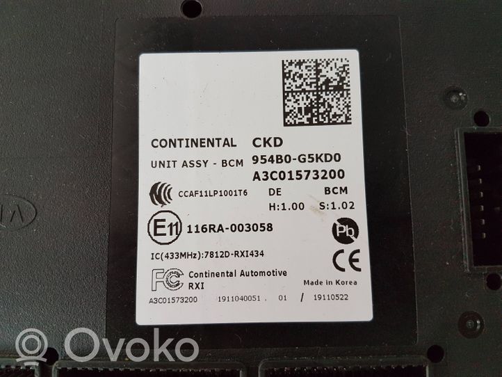 KIA Niro Modulo di controllo del corpo centrale 954B0G5KD0