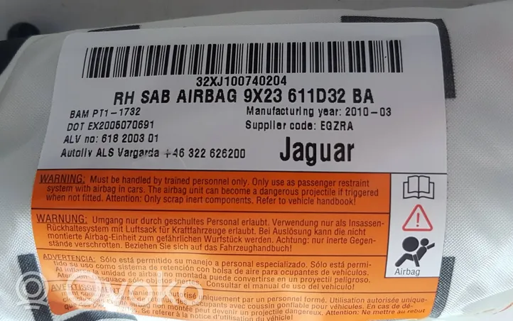 Jaguar XF Poduszka powietrzna Airbag fotela 9X23611D32BA