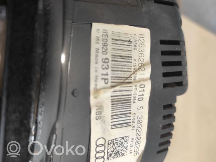 Audi A4 S4 B7 8E 8H Tachimetro (quadro strumenti) 8E0920931P