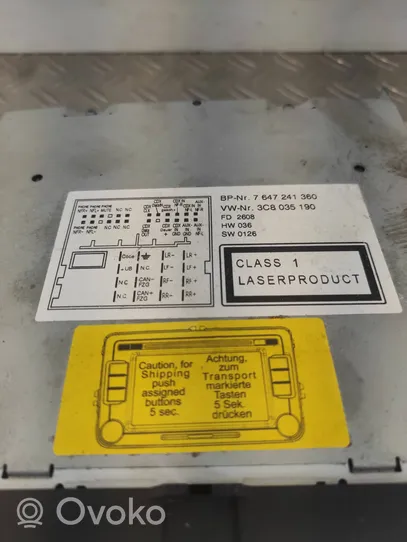 Volkswagen Tiguan Panel / Radioodtwarzacz CD/DVD/GPS 3C8035190