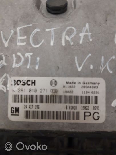 Opel Vectra B Sterownik / Moduł ECU 0281010271