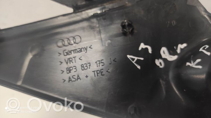 Audi A3 S3 A3 Sportback 8P Obudowa lusterka zewnętrznego drzwi 8P3837175J