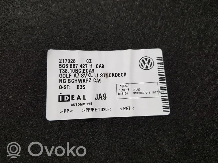 Volkswagen Golf VII Tavaratilan/takakontin alempi sivuverhoilu 5G6867427H
