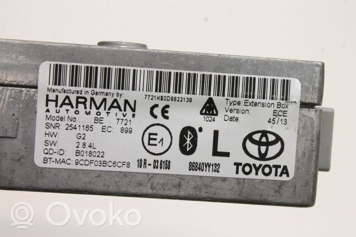 Toyota Auris E180 Module unité de contrôle Bluetooth 86840YY132