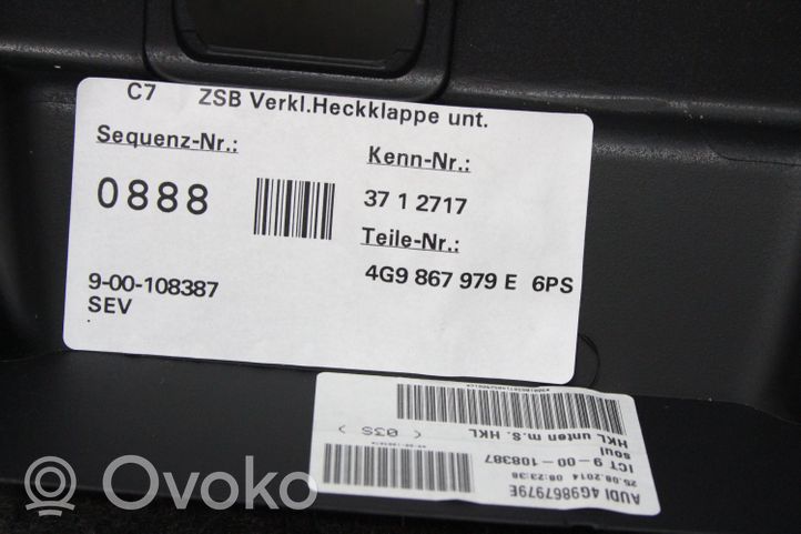 Audi A6 S6 C7 4G Rivestimento laterale della consolle centrale posteriore 4G9867979E