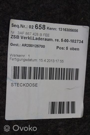 Volkswagen PASSAT B7 seitliche Verkleidung Kofferraum 3AF867428B