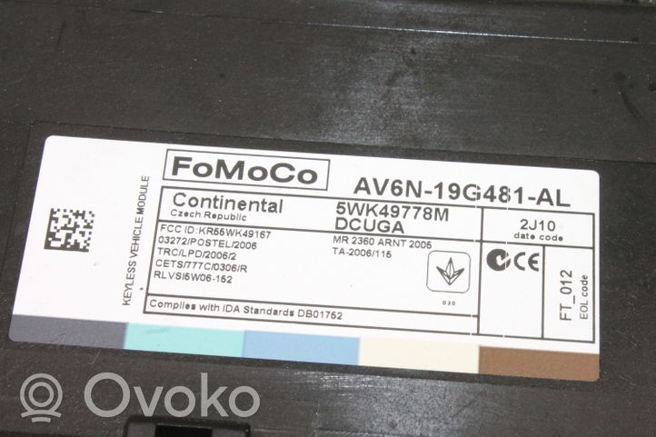 Ford Focus Module de contrôle carrosserie centrale AV6N19G481AL