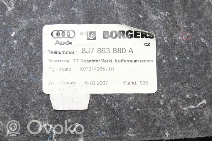 Audi TT TTS Mk2 Boczek / Tapicerka / bagażnika 8J7863880A