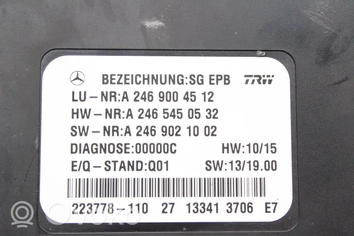 Mercedes-Benz A W176 Moduł / Sterownik hamulca postojowego EMF A2469004512