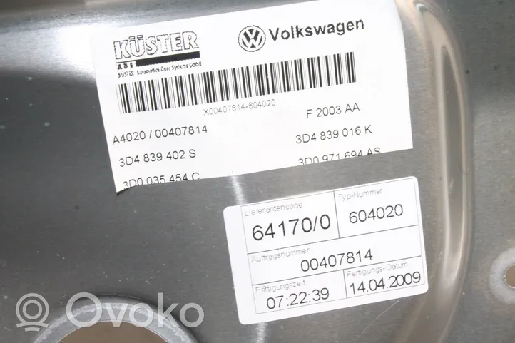 Volkswagen Phaeton Takaoven ikkunan nostin moottorilla 3D4839402S