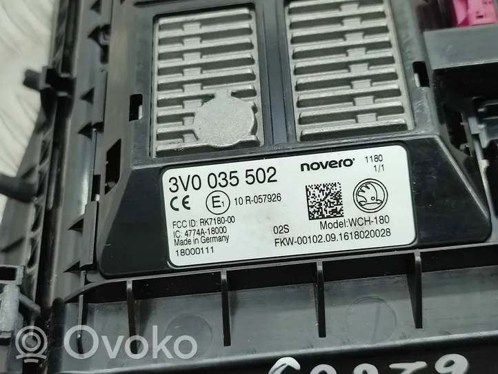 Skoda Octavia Mk3 (5E) Module de charge sans fil 3V0035502