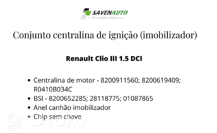 Renault Clio III Module de commande marche/arrêt 