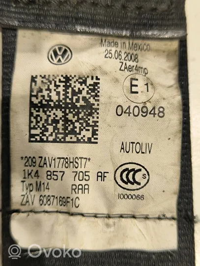 Volkswagen Golf V Pas bezpieczeństwa fotela przedniego 1K4857705AF