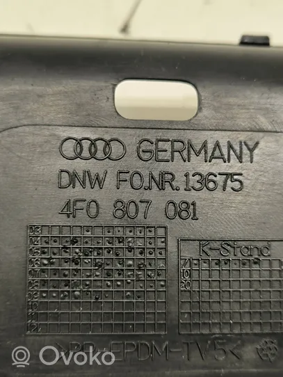 Audi A6 S6 C6 4F Rivestimento della modanatura della chiusura del vano motore/cofano 4F0807081