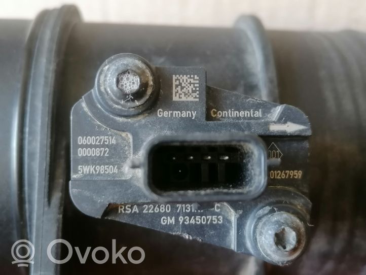 Opel Movano B Misuratore di portata d'aria 165765213R