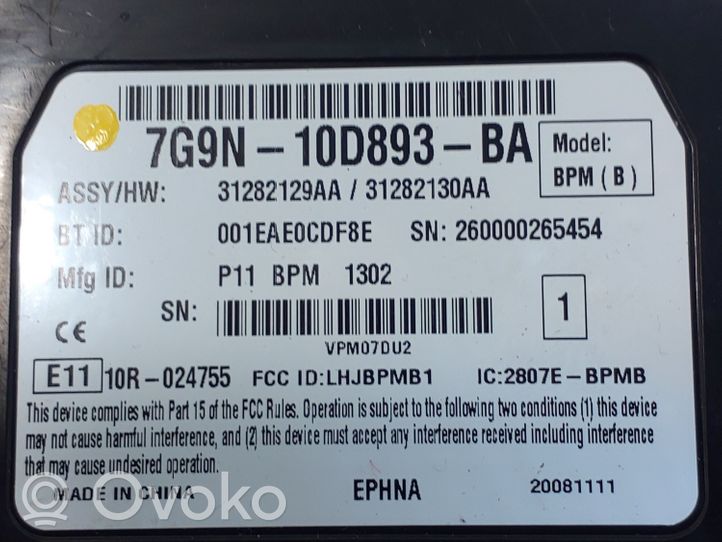 Volvo XC60 Module unité de contrôle Bluetooth 7G9N10D893BA