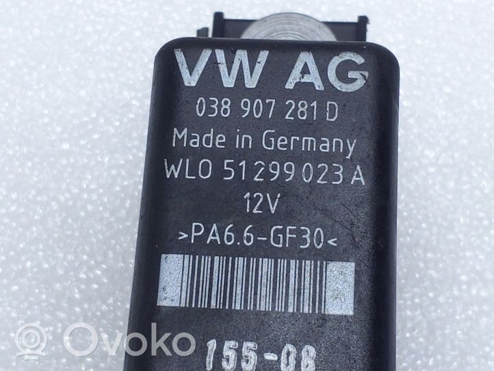 Volkswagen PASSAT B6 Hehkutulpan esikuumennuksen rele 038907281D