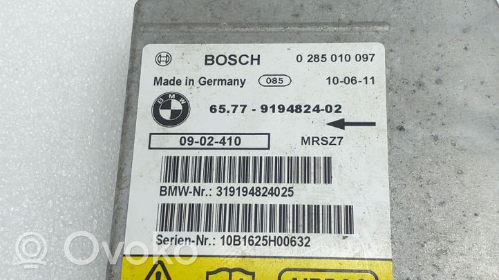 BMW Z4 E89 Turvatyynyn ohjainlaite/moduuli 9194824