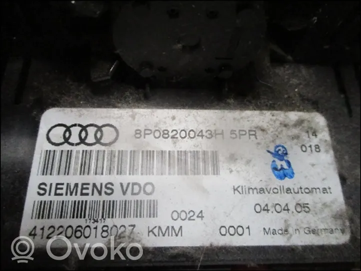 Audi A3 S3 A3 Sportback 8P Oro kondicionieriaus/ klimato/ pečiuko valdymo blokas (salone) 8P0959101