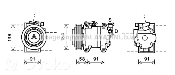 Nissan Pathfinder Ilmastointilaitteen kompressorin pumppu (A/C) 926004X01B