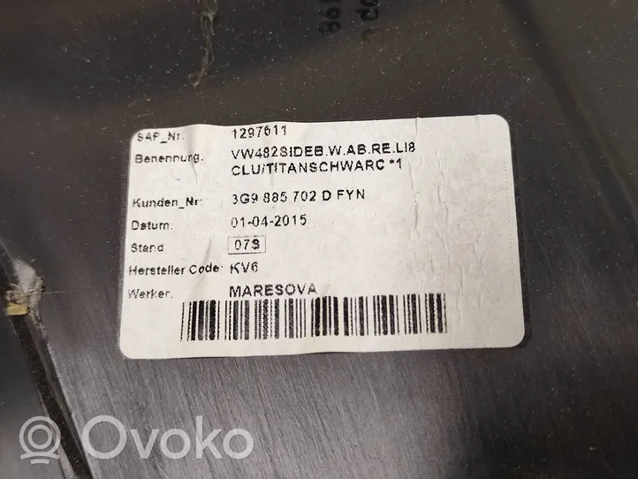 Volkswagen PASSAT B8 Šoninė oro pagalvė 3G9885702D