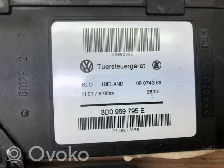 Volkswagen Touareg I Takaoven ikkunan nostomoottori 3D0959795E