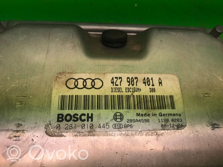 Audi A6 S6 C5 4B Moottorinohjausyksikön sarja ja lukkosarja 4Z7907401A