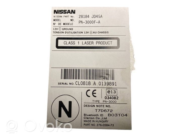 Nissan Qashqai Unità principale autoradio/CD/DVD/GPS 28184JD45A