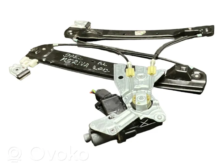 Opel Meriva B Front door window regulator with motor 13354547