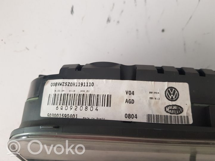 Volkswagen Polo IV 9N3 Compteur de vitesse tableau de bord 503001590401