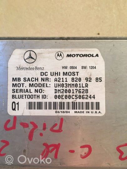 Mercedes-Benz C W203 Module unité de contrôle Bluetooth A2118209285