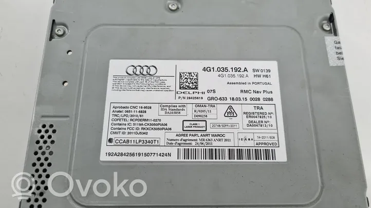 Audi A7 S7 4G Radio/CD/DVD/GPS-pääyksikkö 4G1035192A