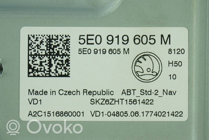 Skoda Octavia Mk3 (5E) Monitor / wyświetlacz / ekran 5E0919605M