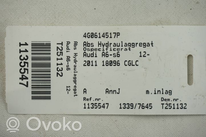 Audi A6 S6 C7 4G Pompa ABS 4G0614517P