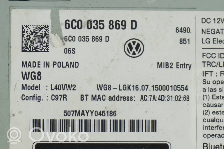 Volkswagen Polo V 6R Unité de contrôle son HiFi Audio 6C0035869D