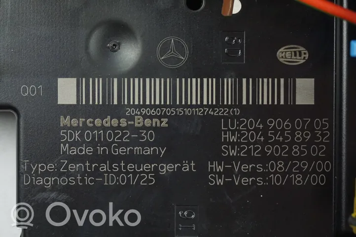 Mercedes-Benz C W204 Comfort/convenience module 2049060705