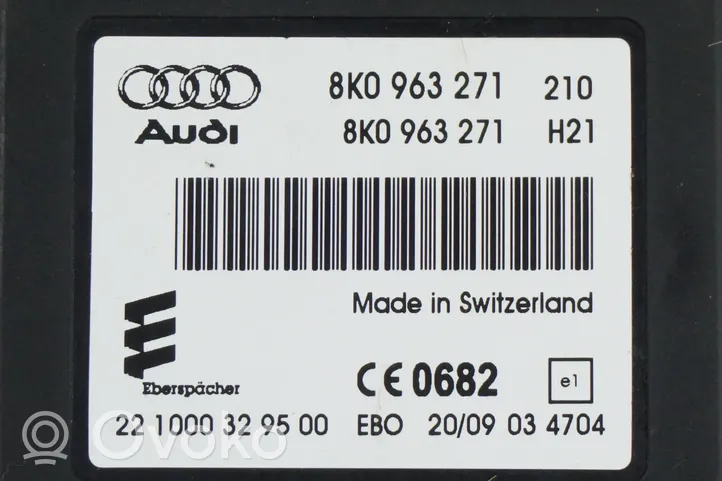 Audi A4 S4 B8 8K Apulämmittimen ohjainlaite/moduuli 8K0963271