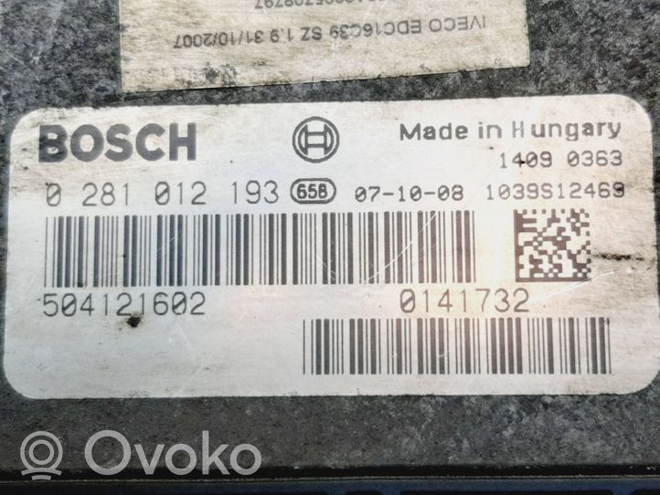 Iveco Daily 35 - 40.10 Calculateur moteur ECU 0281012193