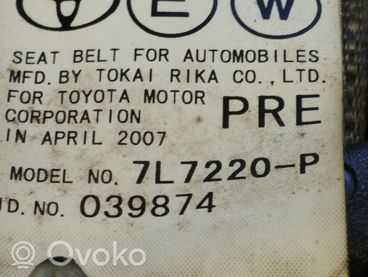 Toyota Prius (XW20) Cintura di sicurezza anteriore 7L7220P