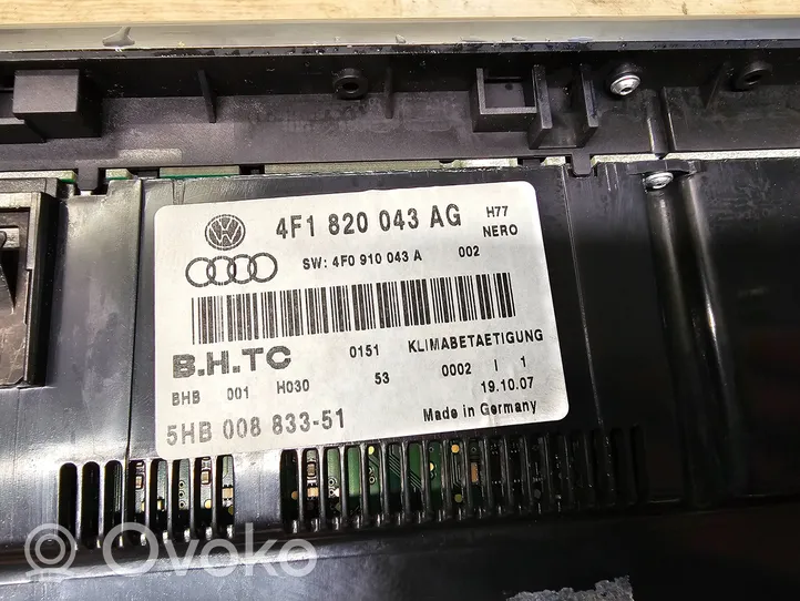 Audi A6 S6 C6 4F Ilmastoinnin ohjainlaite 4F1820043AG