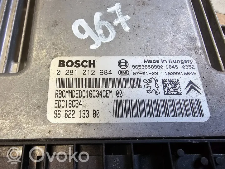 Peugeot 407 Engine control unit/module 9662213380