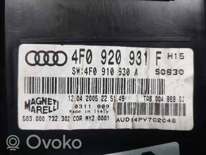 Audi A6 Allroad C5 Compteur de vitesse tableau de bord 4f0920931F