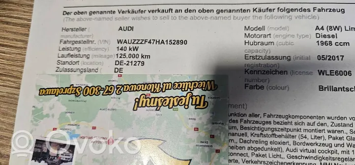 Audi A4 S4 B9 Elektryczne lusterko boczne drzwi przednich 