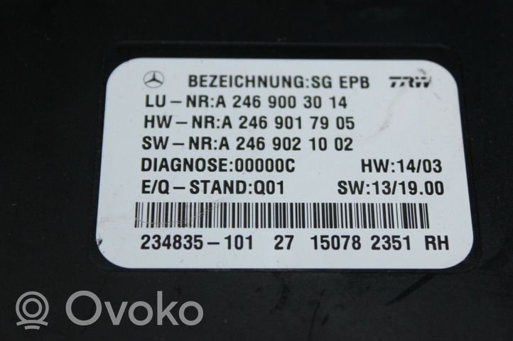 Mercedes-Benz B W246 W242 Käsijarrun ohjainlaite A2469003014