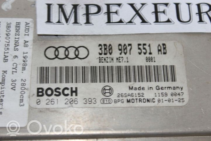 Audi A8 S8 D2 4D Unidad de control/módulo del motor 3B0907551AB