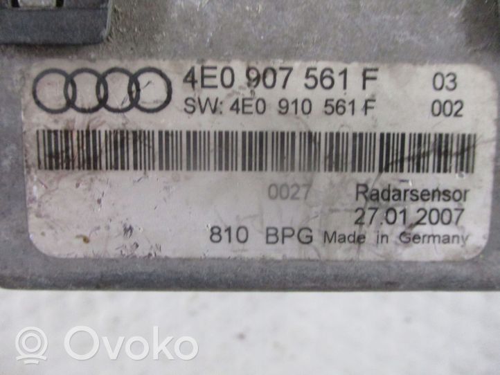 Audi A8 S8 D3 4E Capteur radar de distance 4E0907561F